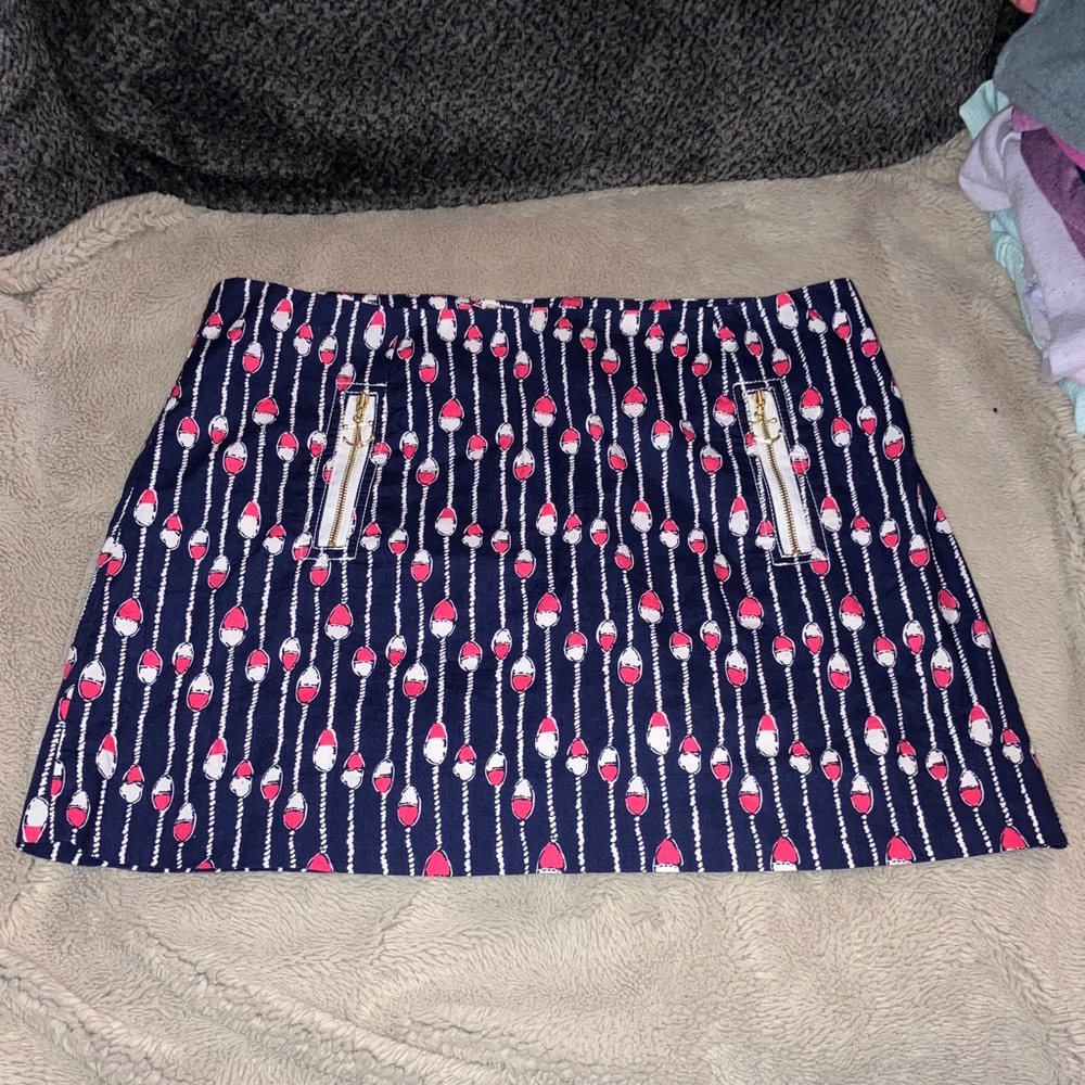 Lilly Pulitzer Oh Bouy Tate Nautical Bobber Fishing Anchor Mini Skirt, size 6